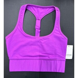 NWT Sz XS Women’s Josie Natori Logo Racerback Sports Bra. Purple